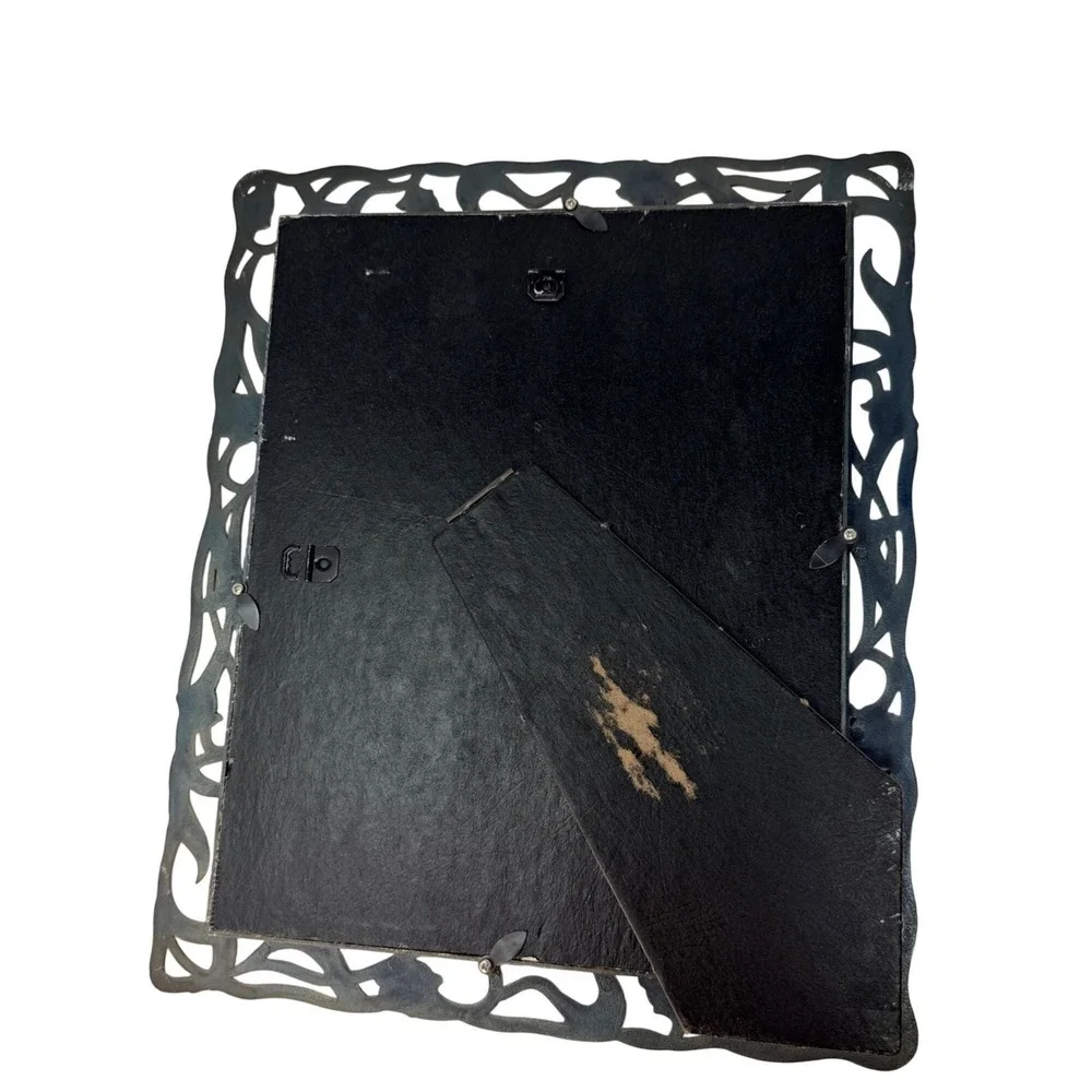 Set of 4 Vintage Pewter Photo Frames Ornate Floral Gallery Wall Collection